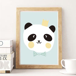 Watercolor Panda Cute Canvas Painting Wall Art - Voilet Panda Store
