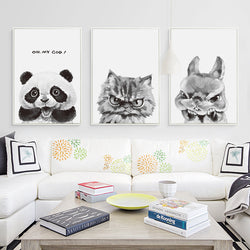 Cute Canvas Art Print Posters - Voilet Panda Store